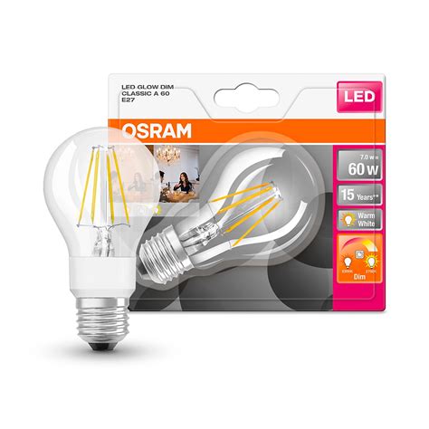 Osram A60 Dim 7W C 827 E27 Filament LED Dim2warm En Light11 Es