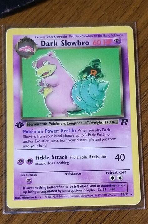 Dark Slowbro St Edition Team Rocket Non Holo Pokemon Card Ebay