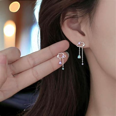 Cute Rain Cloud Tassel Earrings Elegant Cloud And Raindrop Earrings Fun