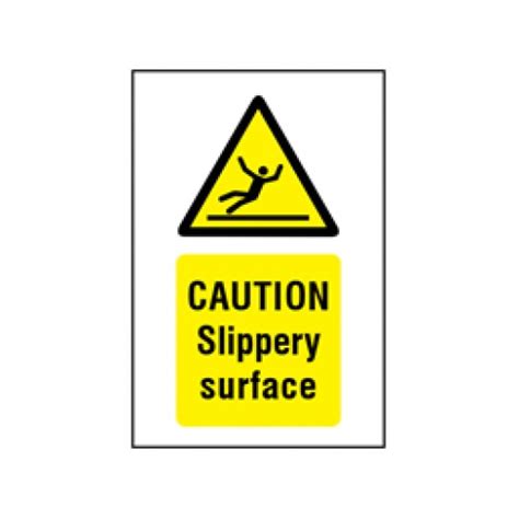 Caution Slippery Surface Symbol And Text Safety Sign