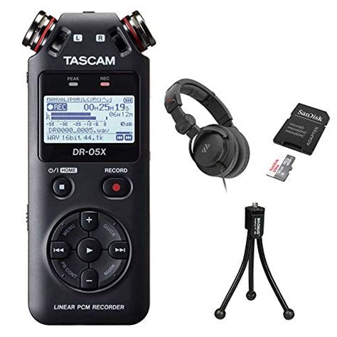 Tascam DR 05X Stereo Handheld Digital Audio Recorder With Polsen HPC