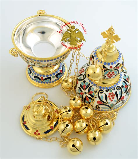 Russian Orthodox Church Censer Enameled Gold Plated Ecclesiastical