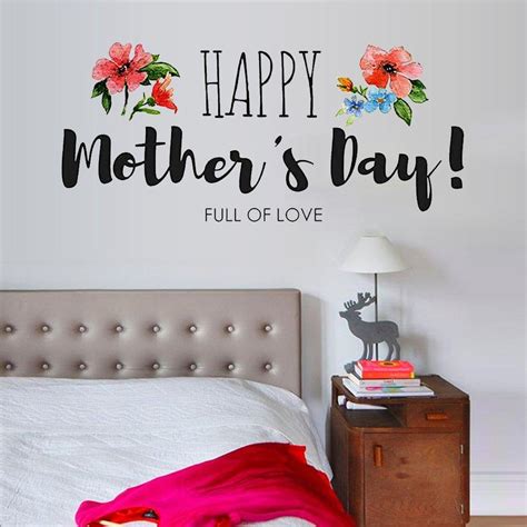 Buy Happy Mothers Day Wall Stickers Floral Wall Decals Diy Art For Home