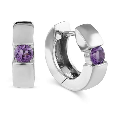 Sterling Silver Amethyst Hoop Earrings Borsheims