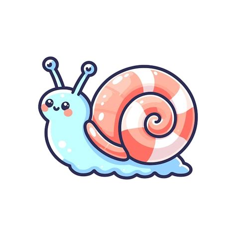 Ilustra O Vetorial De Caracol Bonito Em Fundo Branco Vetor Premium