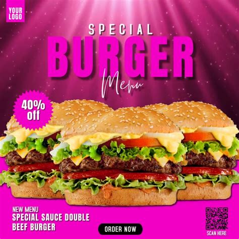 Special Burger Menu Template | PosterMyWall