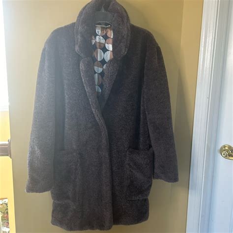 Anthropologie Maeve Faux Fur Coat Gem