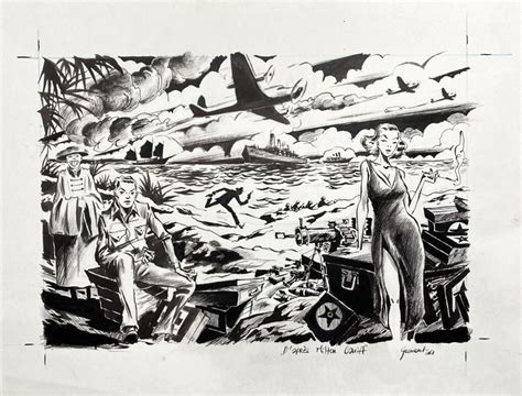 En Vente Pierre Henry Gomont Hommage Milton Caniff Illustration