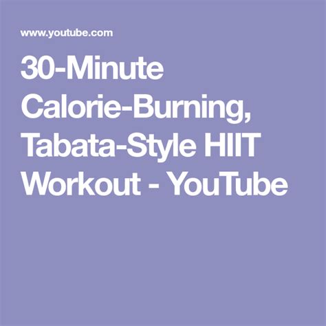 Minute Calorie Burning Tabata Style Hiit Workout Youtube Hiit