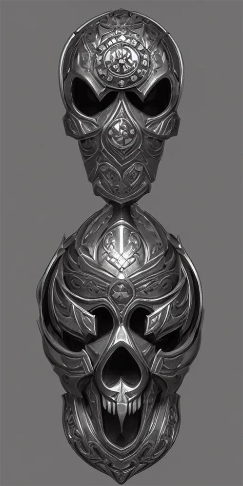 A Black And Silver Shield Skull Crest Ornament Stable Diffusion