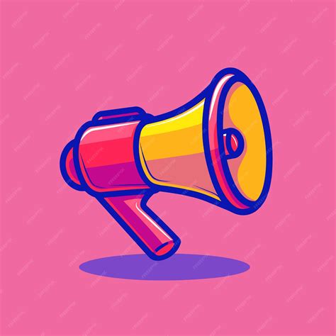 Premium Vector Megaphone Icon Cartoon Style Vector Illustration