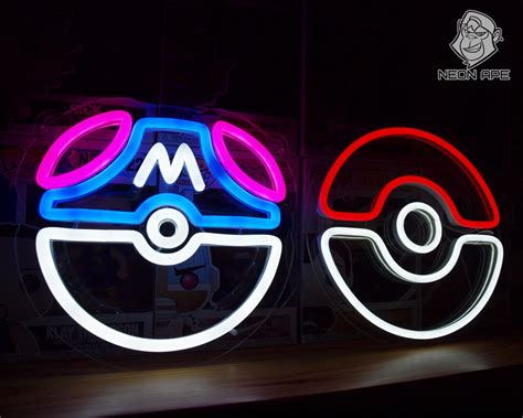 Pokeball Neon Sign Pokemon Neon Pokemon Decor Neon Sign Etsy