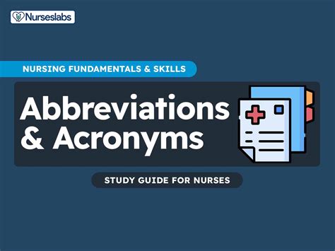 Nursing Abbreviations And Acronyms Guide To Medical Terminology