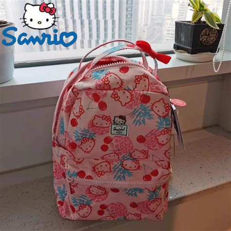 Original Hello Kitty Backpack Y2k Millennium Kym Pink Schoolbag Sanrio