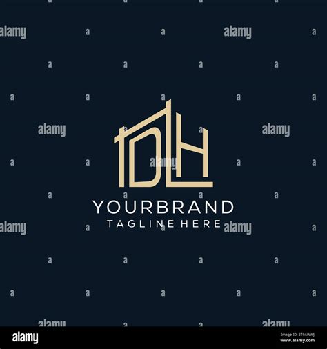 Initial Dh Logo Clean And Modern Architectural And Construction Logo