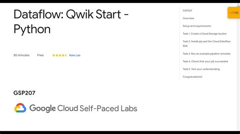 Dataflow Qwik Start Python Qwiklab Youtube