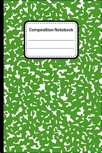 Green Composition Notebook Wide Ruled: Green Marble Ruled Lined Book