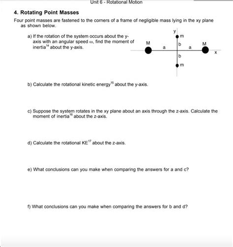 Solved Unit Rotational Motion Rotating Point Masses Chegg