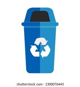 Blue Recycle Bin Vector Stock Vector Royalty Free