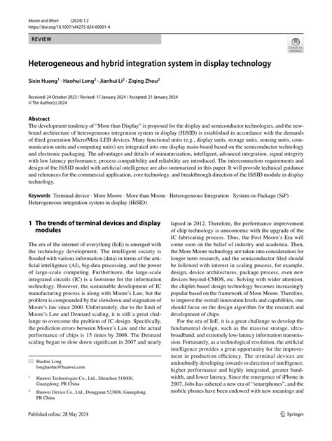 Pdf Heterogeneous And Hybrid Integration System In Display Technology