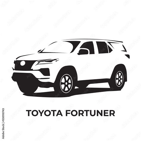 Vector silhouette of a Toyota Fortuner car Stock Vector | Adobe Stock