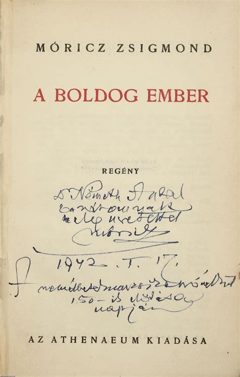 A boldog ember (Németh Antalnak dedikált példány)