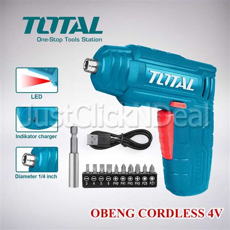 Jual Total Obeng Baterai Portable Cordless Screwdriver 4 Volt