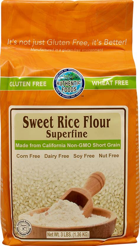 Authentic Foods Sweet Rice Flour Superfine Gluten Free Lbs Vitacost