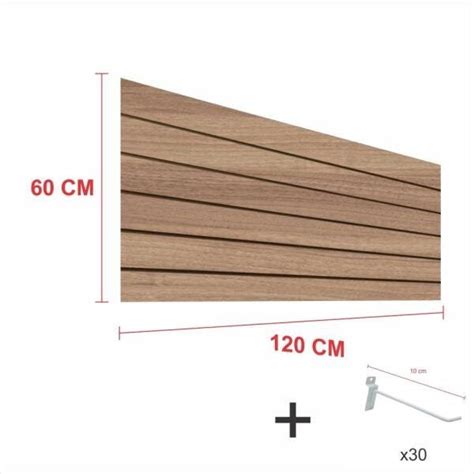 Kit Painel Canaletado Amadeirado Alt Cm Comp Cm Mais Ganchos