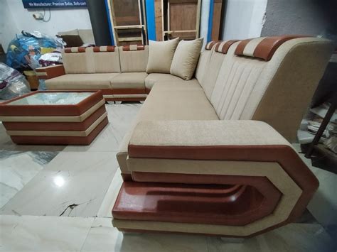 Rexin Seater L Shape Wooden Sofa Set At Rs Set In Ranchi Id