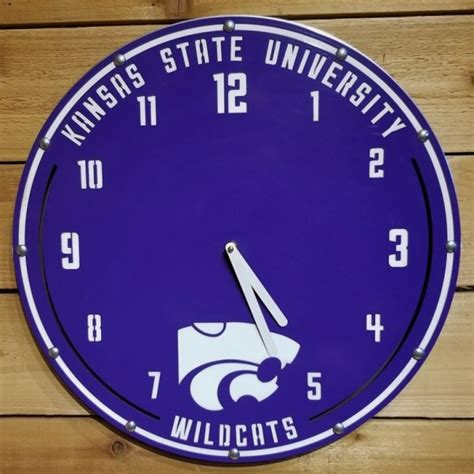 Kst D Kansas State Wildcats Clock Gameday Ironworks