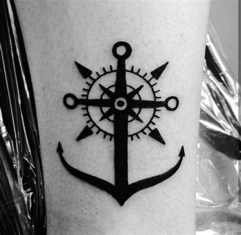 Top 122 Anchor Compass Tattoo Design