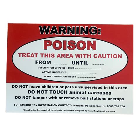 Poison Warning Non Rip Signs 4pk | Pestrol