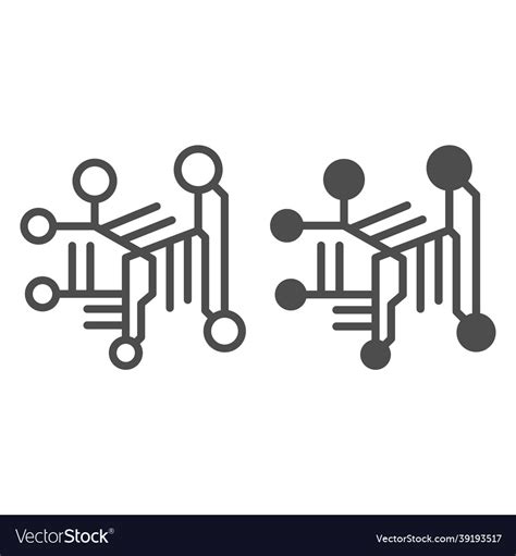 Fragment of an analog circuit line and solid icon Vector Image