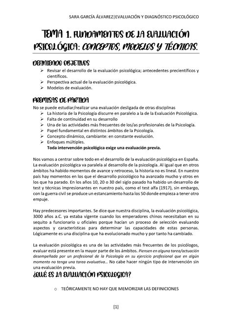 Tema Evaluacion Y Diagnostico Tema Fundamentos De La Evaluaci