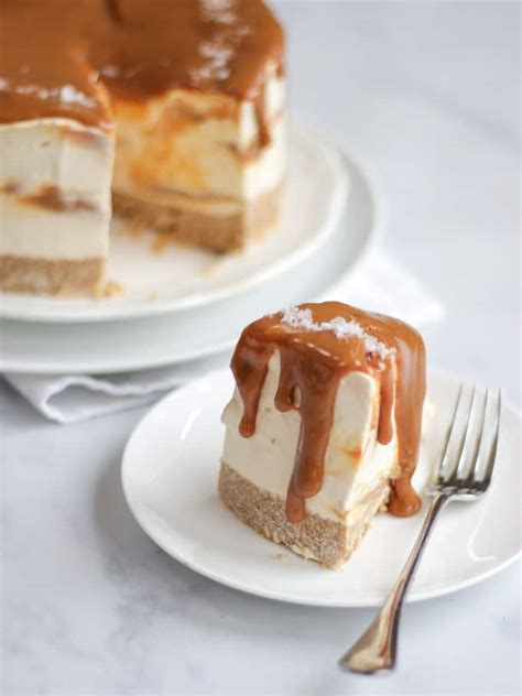 Salted Caramel Cheesecake Recipe Easy No Bake Recipe Taming Twins