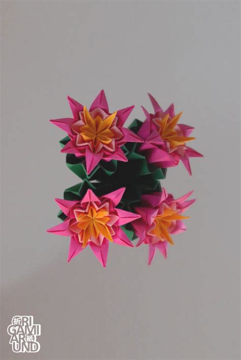 Venus Kusudama Cactus Flower Units And A Mirror Origami Around