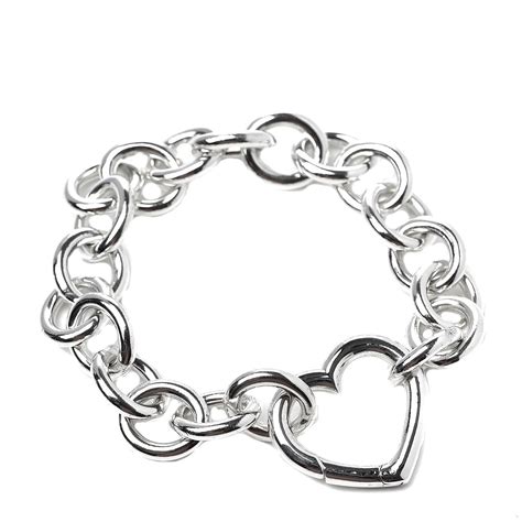 Tiffany Sterling Silver Open Heart Clasp Bracelet 522240