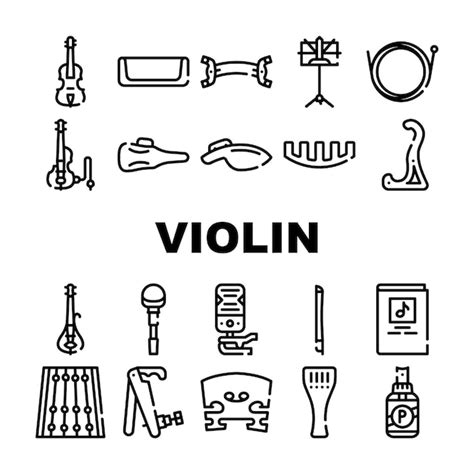 Ensemble D Ic Nes D Instruments De Musique De Corde De Violon Vecteur