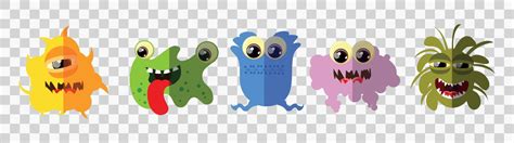 Cute Cartoon Monsters Comic Halloween Joyful Monster Characters Vector