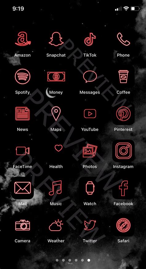 Red Ios 14 App Icon Pack Neon Aesthetic Ios 14 Icons iPhone Icon Pack Neon 30 Pack App Icons - Etsy