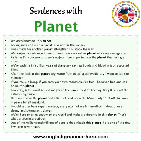 Sentences With Planet Planet In A Sentence In English Sentences For