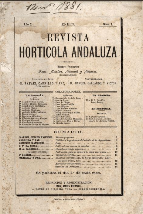 Revista hortícola andaluza RAG Real Academia de Gastronomía