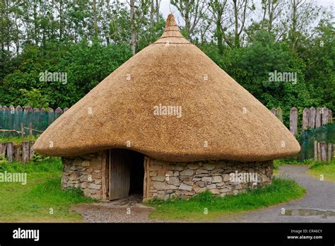 House from the Bronze Age, reconstructed, Irish National Heritage Park, Wexford, County Wexford ...