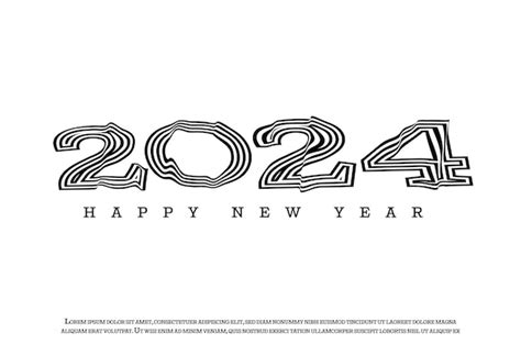 Premium Vector Happy New Year Template With Black And White