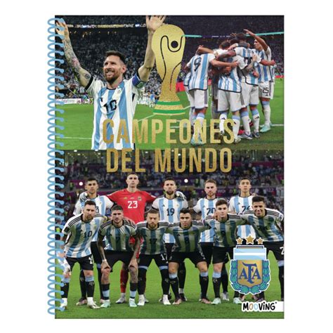 CUADERNO A4 UNIVERSITARIO TAPA FLEX RAYADO AFA CAMPEON MOOVING