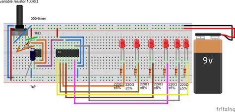 Led Chaser Circuit Diagram Using 4017 And 555 Led Chaser Usi