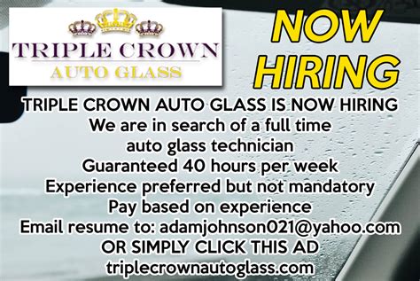 Triple Crown Auto Glass Now Hiring The Edmonson Voice