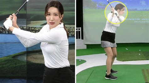 Sbs골프 아카데미 김다나 레슨 백스윙을 오른쪽 귀 옆으로 든다고 생각하며 연습하기 Sbs Golf