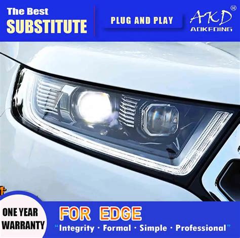 AKD Faro Delantero LED Para Ford Edge Luz DRL De Carretera Ojo De Ngel